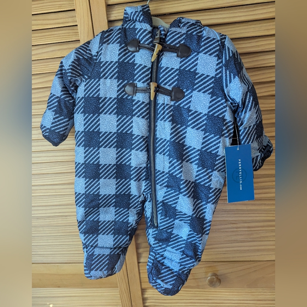 Perry Ellis Infant Puffer Snow Suit Onsie NEW WITH TAGS